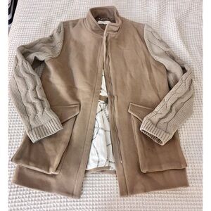 Pearl by Lela Rose Knitted Sleeve Coat